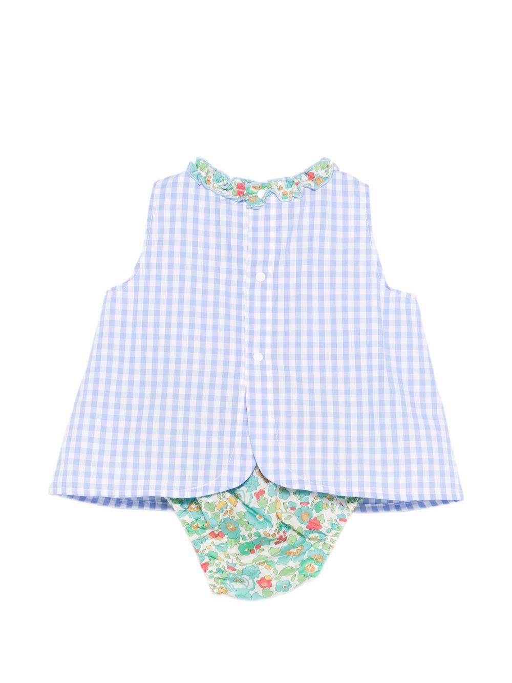 Abito Abbie per neonata MC2 Saint Barth Kids multicolore con scritta "Bonjour St. Barth" ricamata ABB0002 03254L MC2 ST. BARTH KIDS