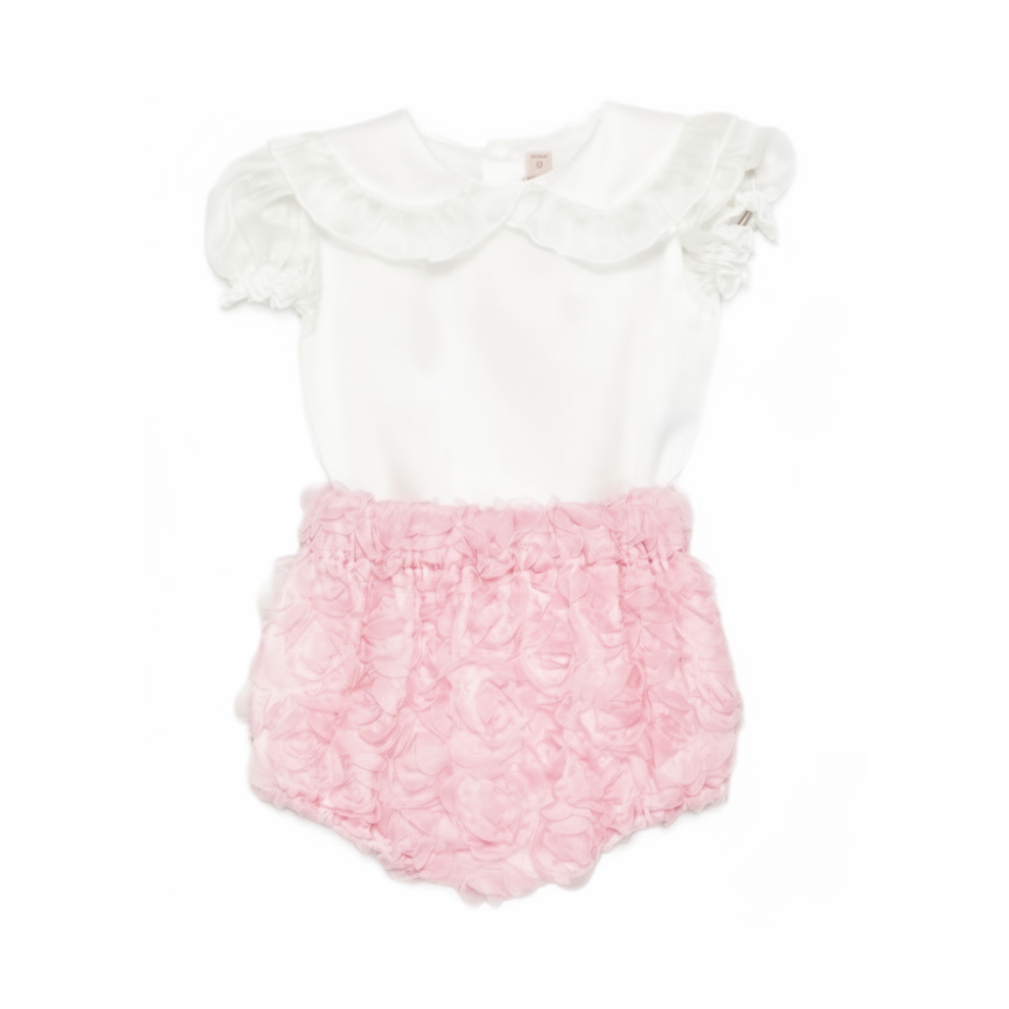 Completo t-shirt e shorts per neonata La Stupenderia multicolore con dettagli floreali 2CBCT52 X05 LA STUPENDERIA