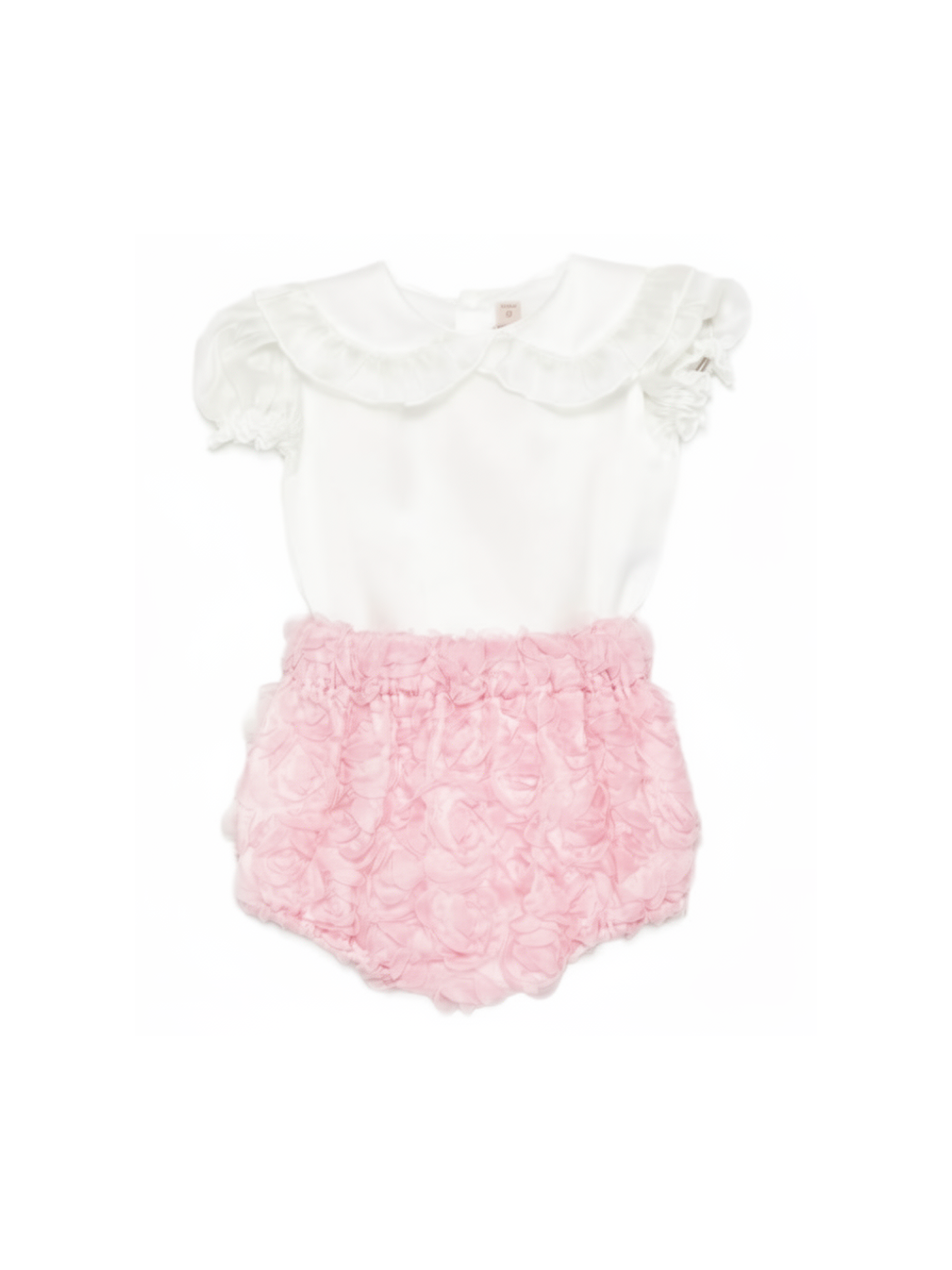 Completo t-shirt e shorts per neonata La Stupenderia multicolore con dettagli floreali 2CBCT52 X05 LA STUPENDERIA