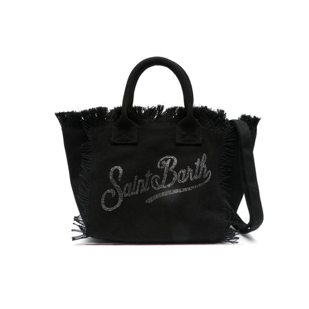 Borsa Colette MC2 Saint Barth nera con logo impreziosito da strass COL0001 02563L MC2 ST. BARTH KIDS