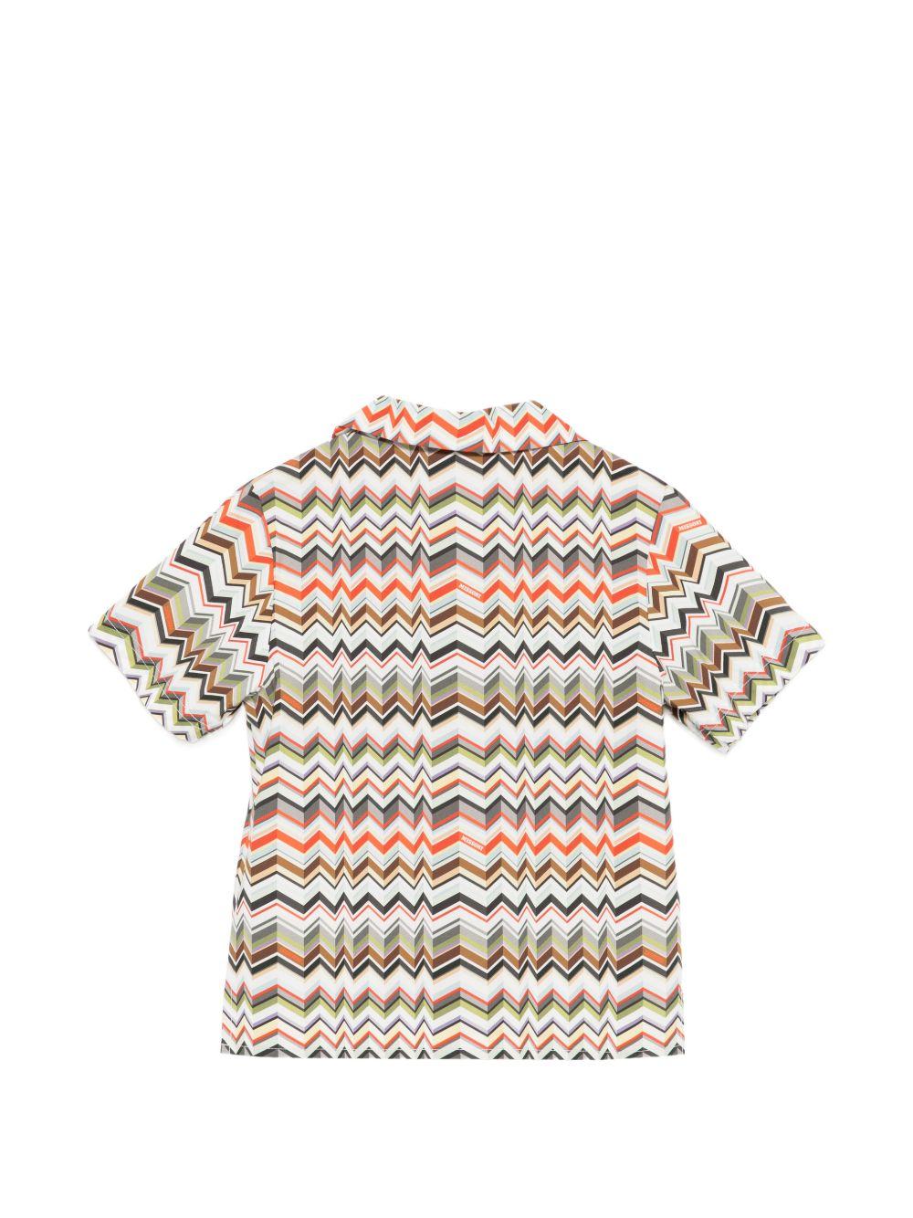 Camicia per bambino Missoni Kids beige chiaro con colletto stile campeggio MY5P31 P0606 997 MISSONI KIDS