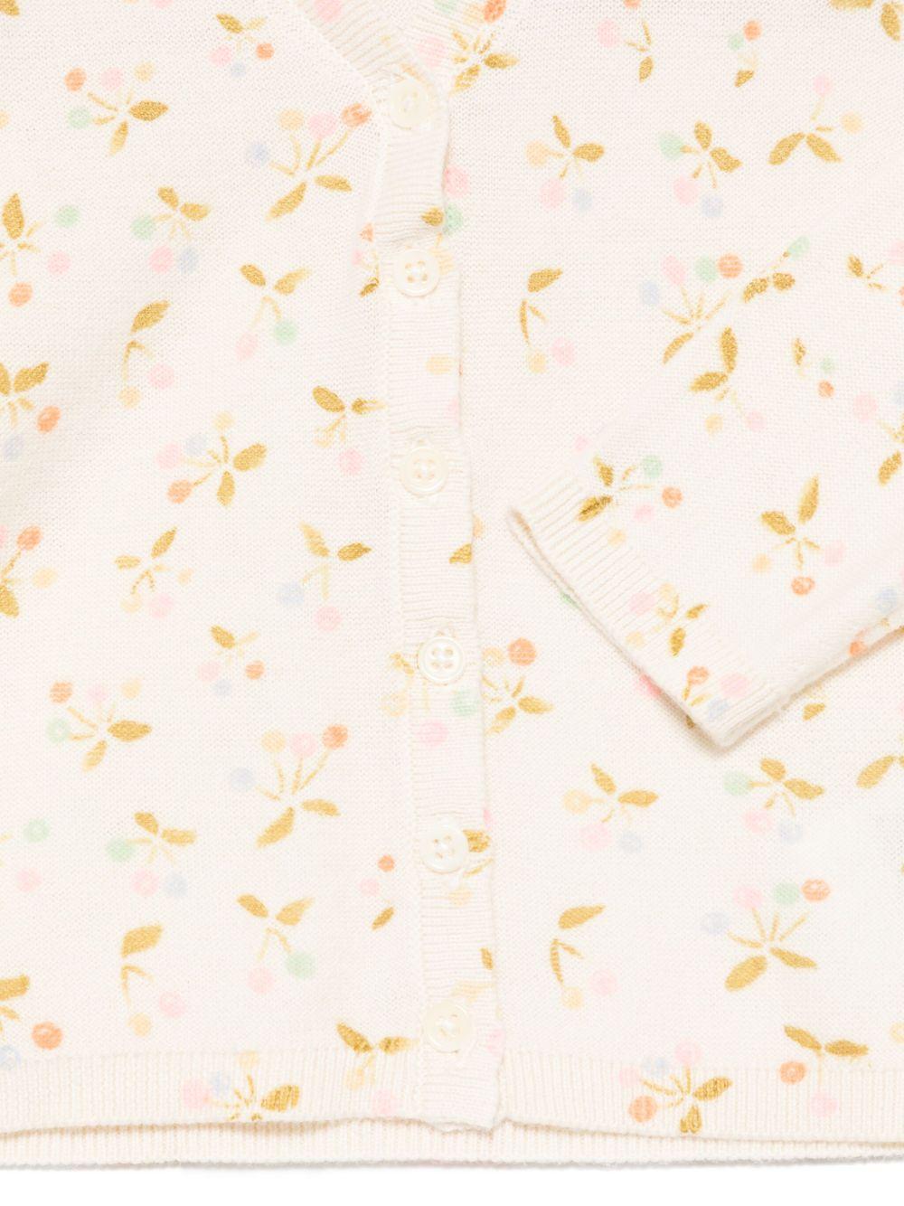 Cardigan Azia per neonata Bonpoint beige con scollo a V S05XCAK00006 620 BONPOINT