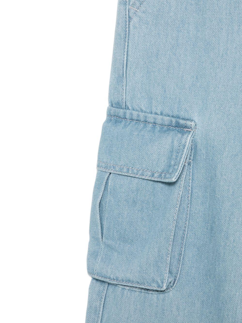 Jeans per bambino Off-White Kids azzurri con logo sul davanti 44BYB002S26D001 423 OFF WHITE KIDS