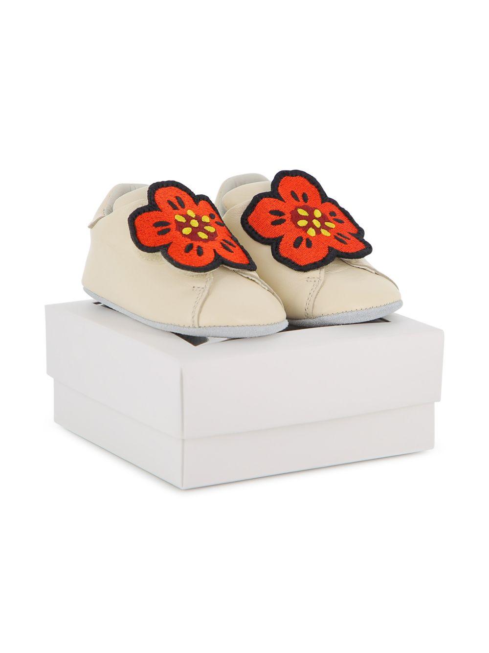 Scarpine primi passi per neonata Kenzo Kids beige con ricamo Boke Flower K61820 117 KENZO KIDS