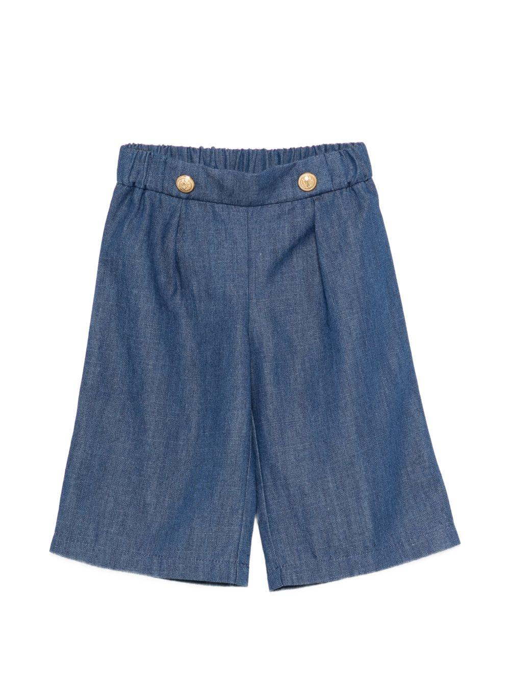 Pantaloni per neonato Balmain Kids blu con vita elasticizzata BY6080 P0588 625 BALMAIN KIDS