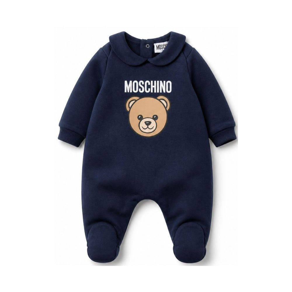 Tutina per neonato Moschino Kids blu con stampa Teddy Bear MUY09OLCA40 40016 MOSCHINO KIDS