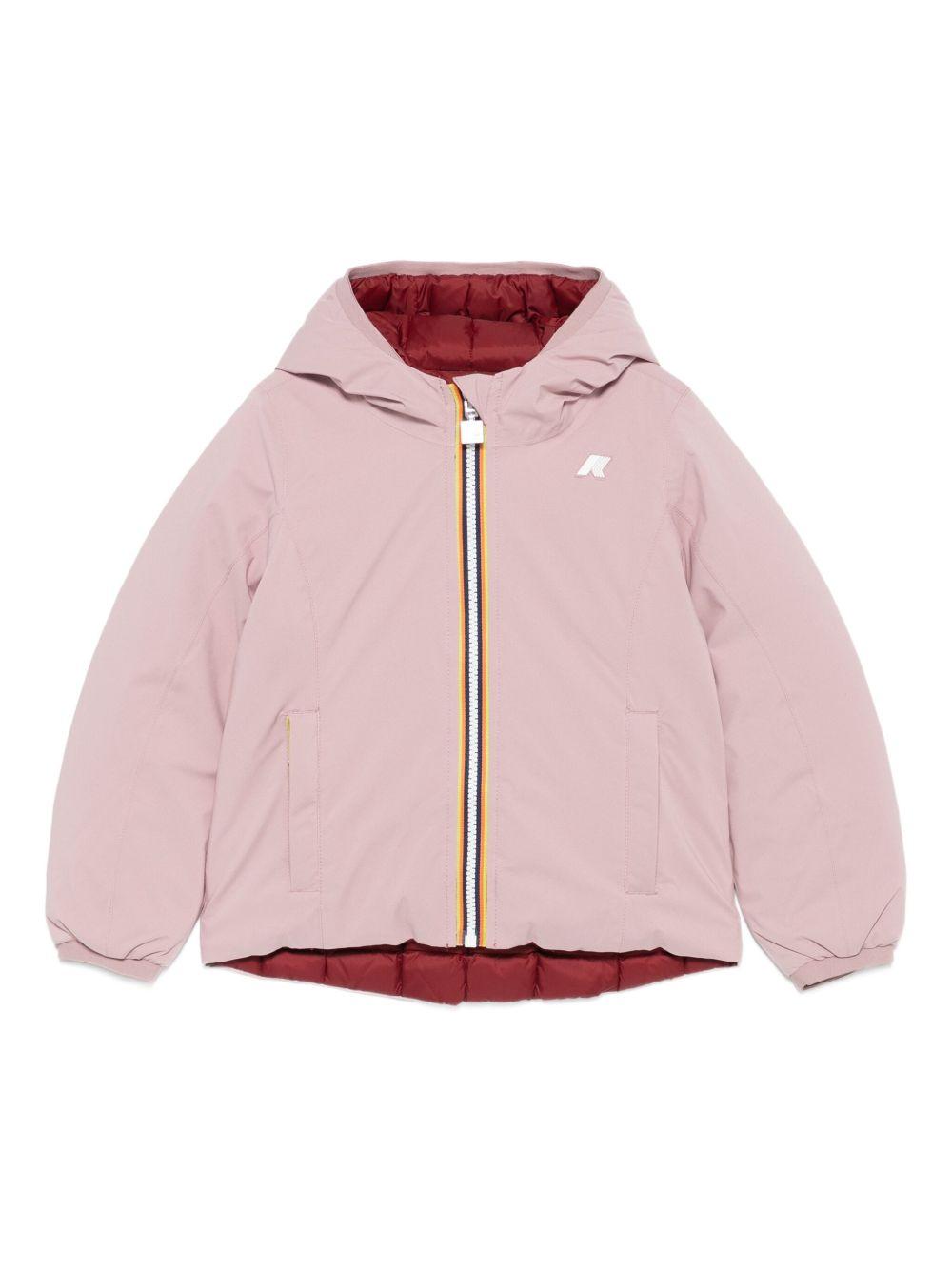 Giubbino per bambina K-Way Kids rosa con design reversibile K5123QW B2W K-WAY KIDS