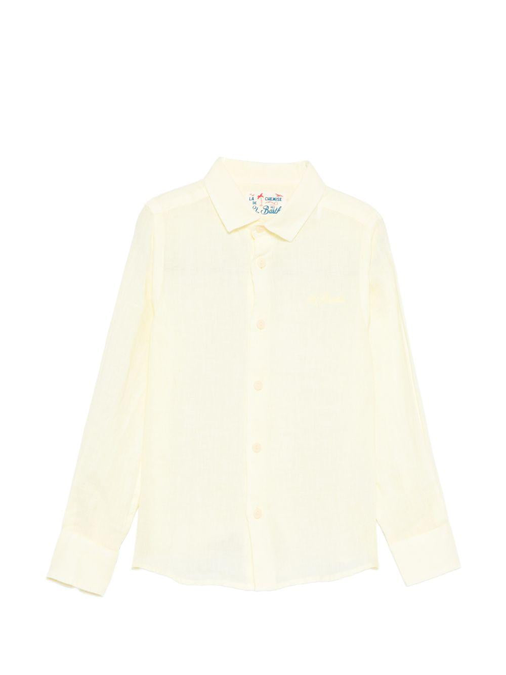 Camicia Agnes per bambino MC2 Saint Barth Kids gialla con ricamo AGN0001 00556L MC2 ST. BARTH KIDS