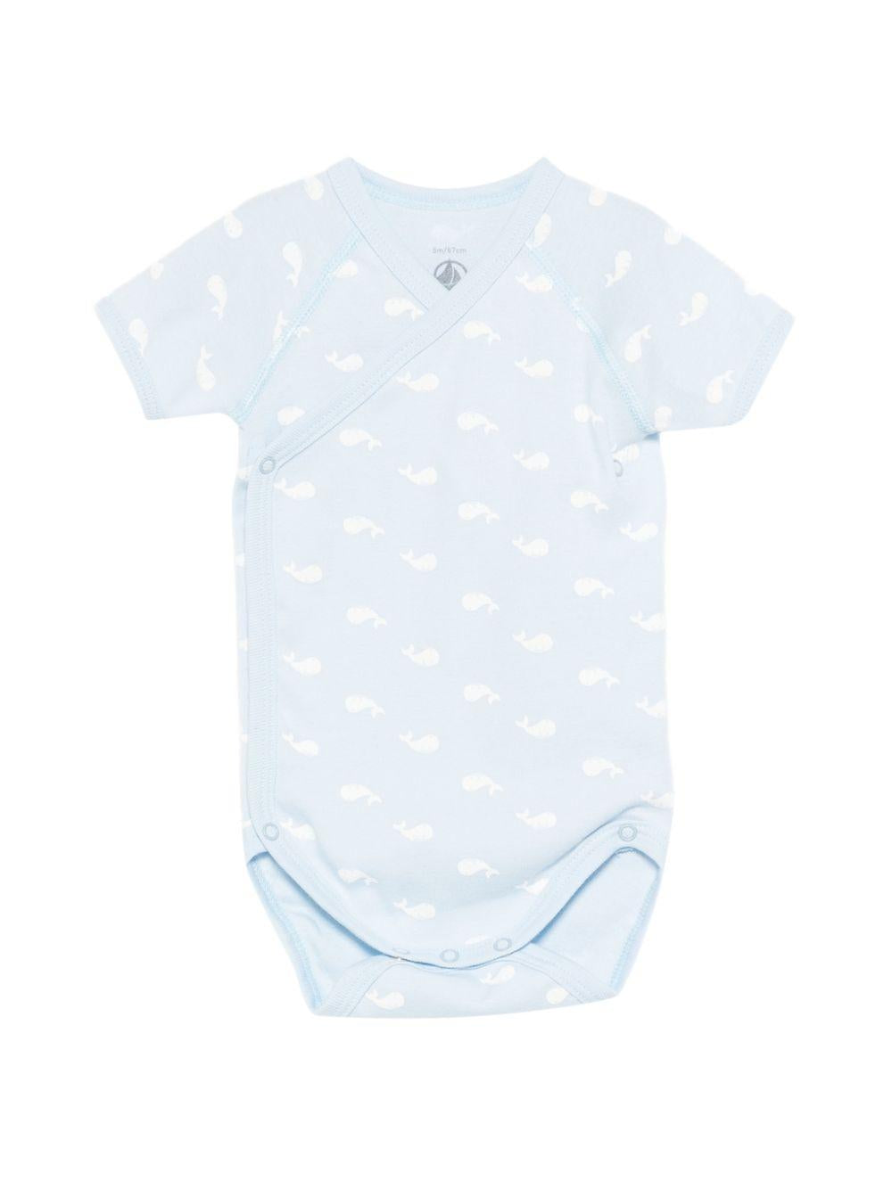 Set di tre tutine per neonato Petit Bateau azzurre con motivo balene A0FAR 00 PETIT BATEAU KIDS