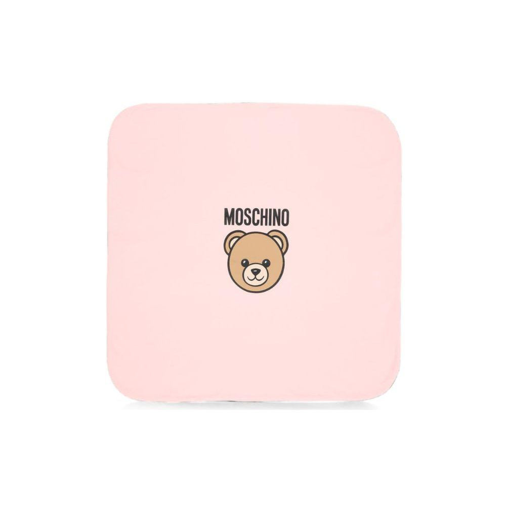 Coperta per neonata Moschino Kids rosa con dettaglio Teddy Bear MUB00OLCA40 50209 MOSCHINO KIDS