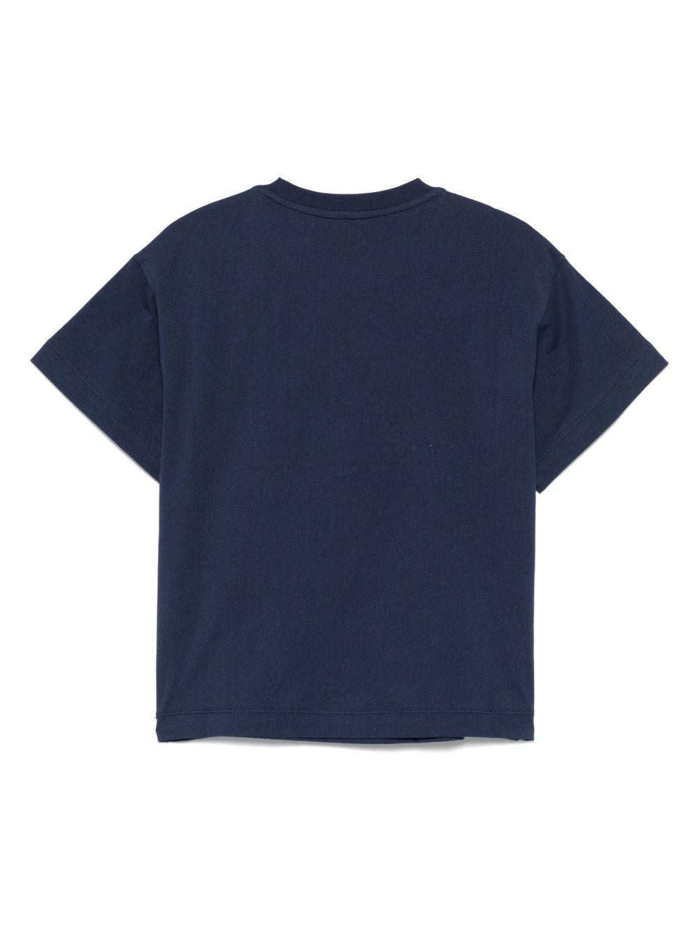 T-shirt per bambino Fendi Kids blu con stampa JMI481 7AJ F1I11 FENDI KIDS