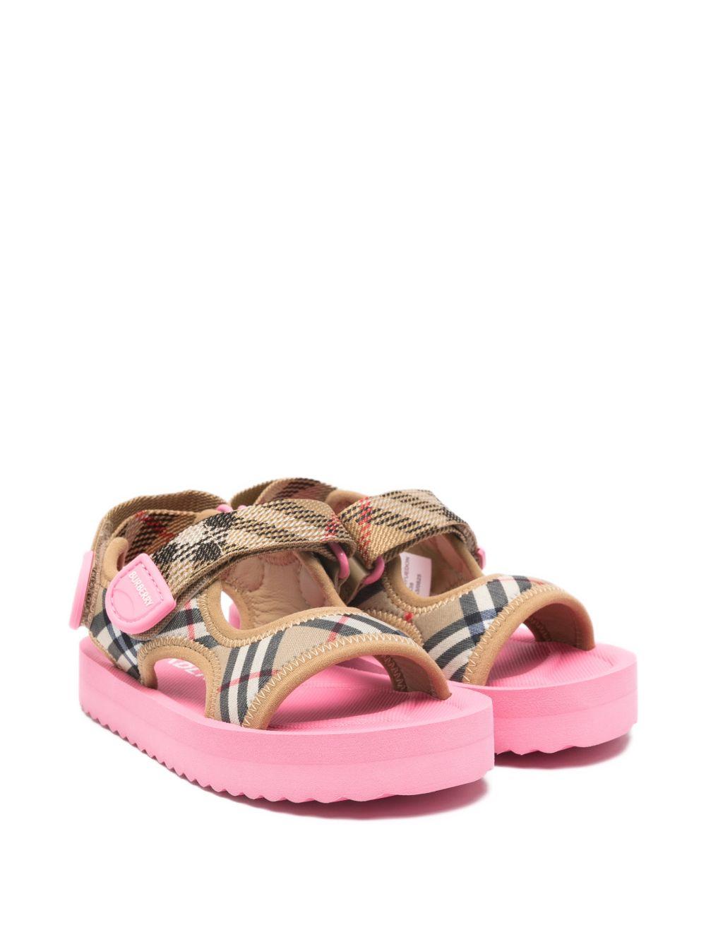 Sandali per bambina Burberry Kids beige con motivo Vintage Check 8118438 A4507 BURBERRY KIDS