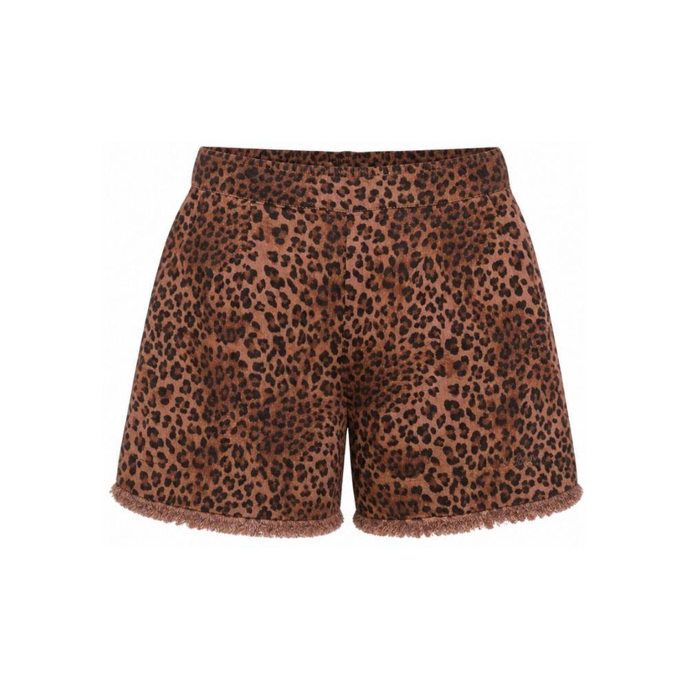Pantaloncini Amani per donna MC2 Saint Barth marrone con stampa animalier e logo ricamato AMN0001 07842L MC2 ST. BARTH