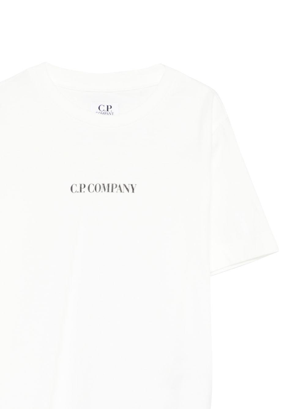 T-shirt per bambino C.P. Company Kids bianca con logo sul davanti CUM00ULAA17 10135 C.P.COMPANY KIDS