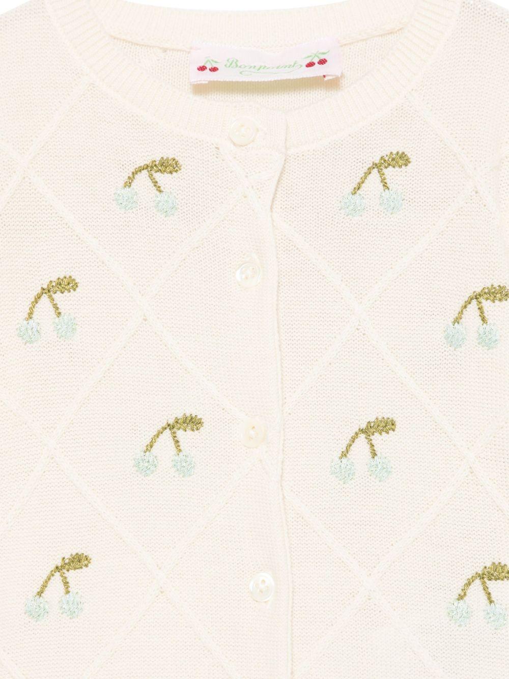 Cardigan Fayana per neonata Bonpoint beige con motivo con ricamo S05XCAK00009 104 BONPOINT