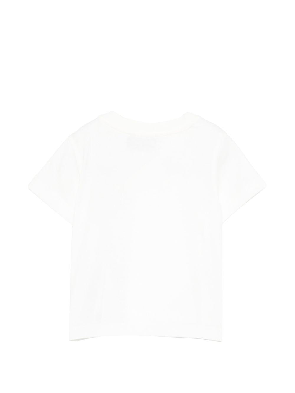 T-shirt per neonati Moschino Kids bianca con ricamo orsetto MUM04TLAA02 10063 MOSCHINO KIDS