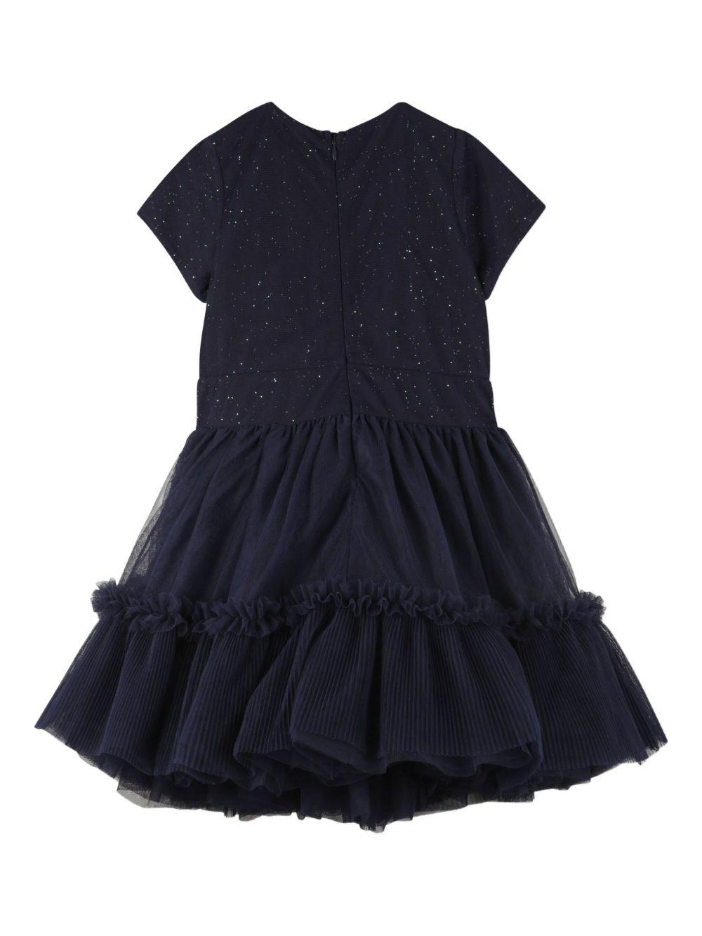 Abito per bambina Billieblush blu in tulle con paillettes U21564 85T BILLIEBLUSH
