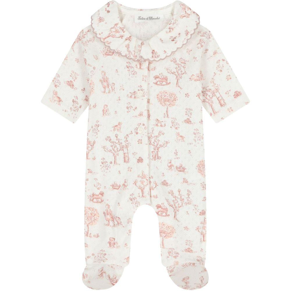 Tutina per neonata Tartine Et Chocolat bianca con stampa grafica all-over CC54040 30 TArtine & Chocolat KIDS