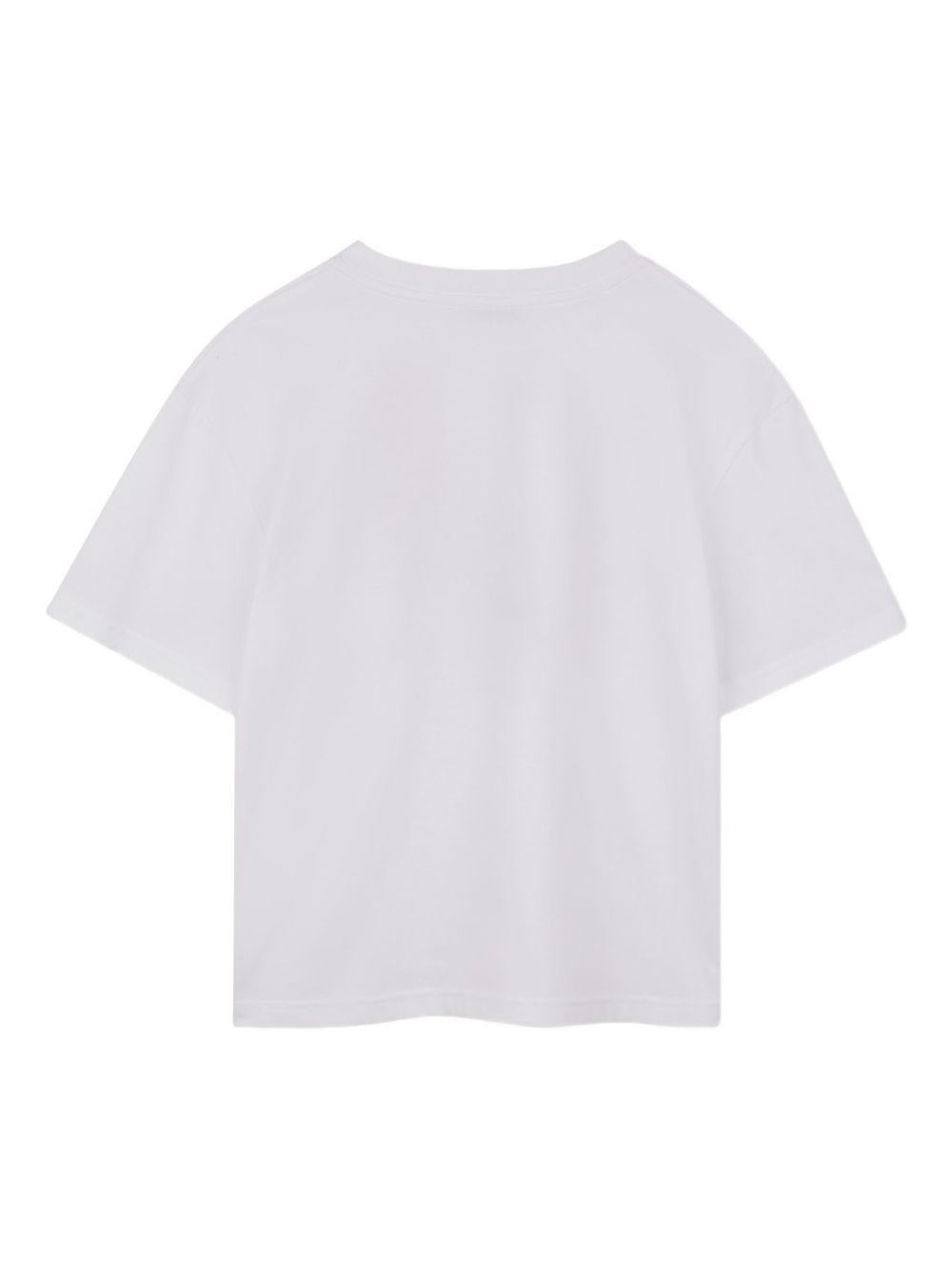 T-shirt per bambino Lanvin Enfant bianca con stampa sneakers N30363 10P LANVIN KIDS