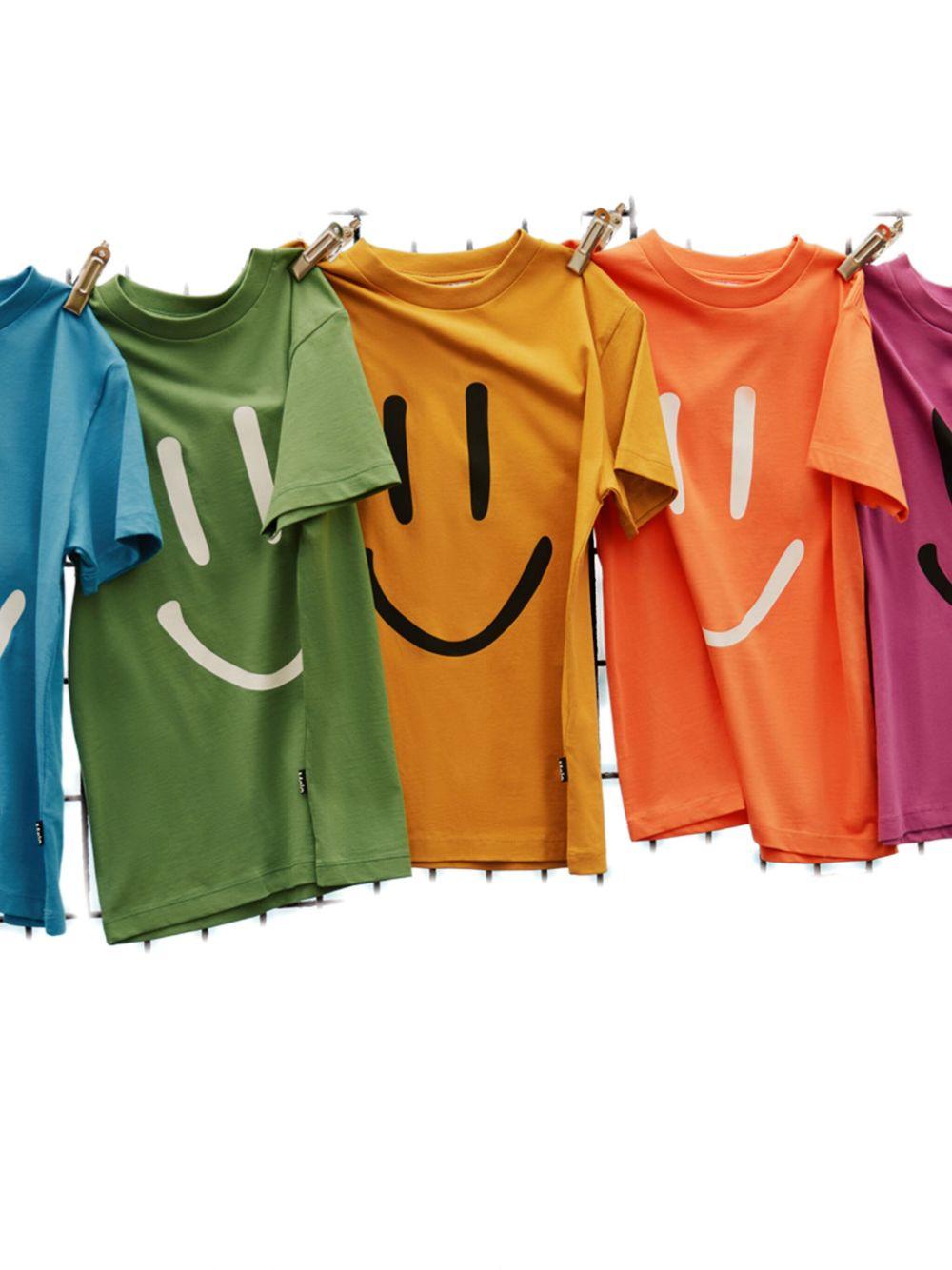 T-shirt Roxo per bambini Molo verde con stampa smile 6S26A201 5628 MOLO KIDS