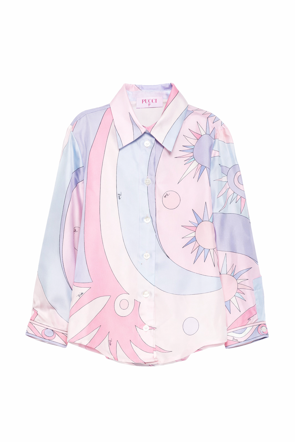 Camicia per bamina Emilio Pucci Junior viola con colletto classico PY5B20 S0238 508LI EMILIO PUCCI KIDS