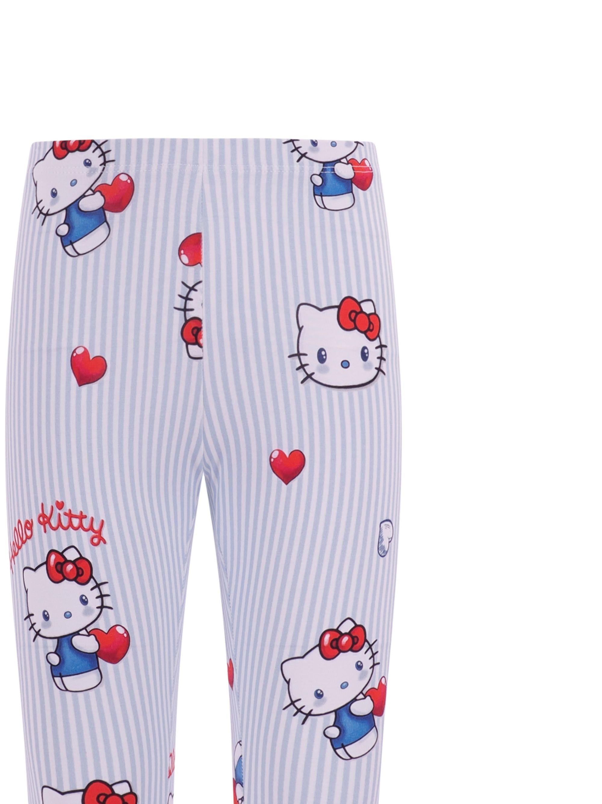 Pantaloni per bambina Monnalisa azzurri con stampa grafica all-over 19G419NP 7749 9958 MONNALISA KIDS