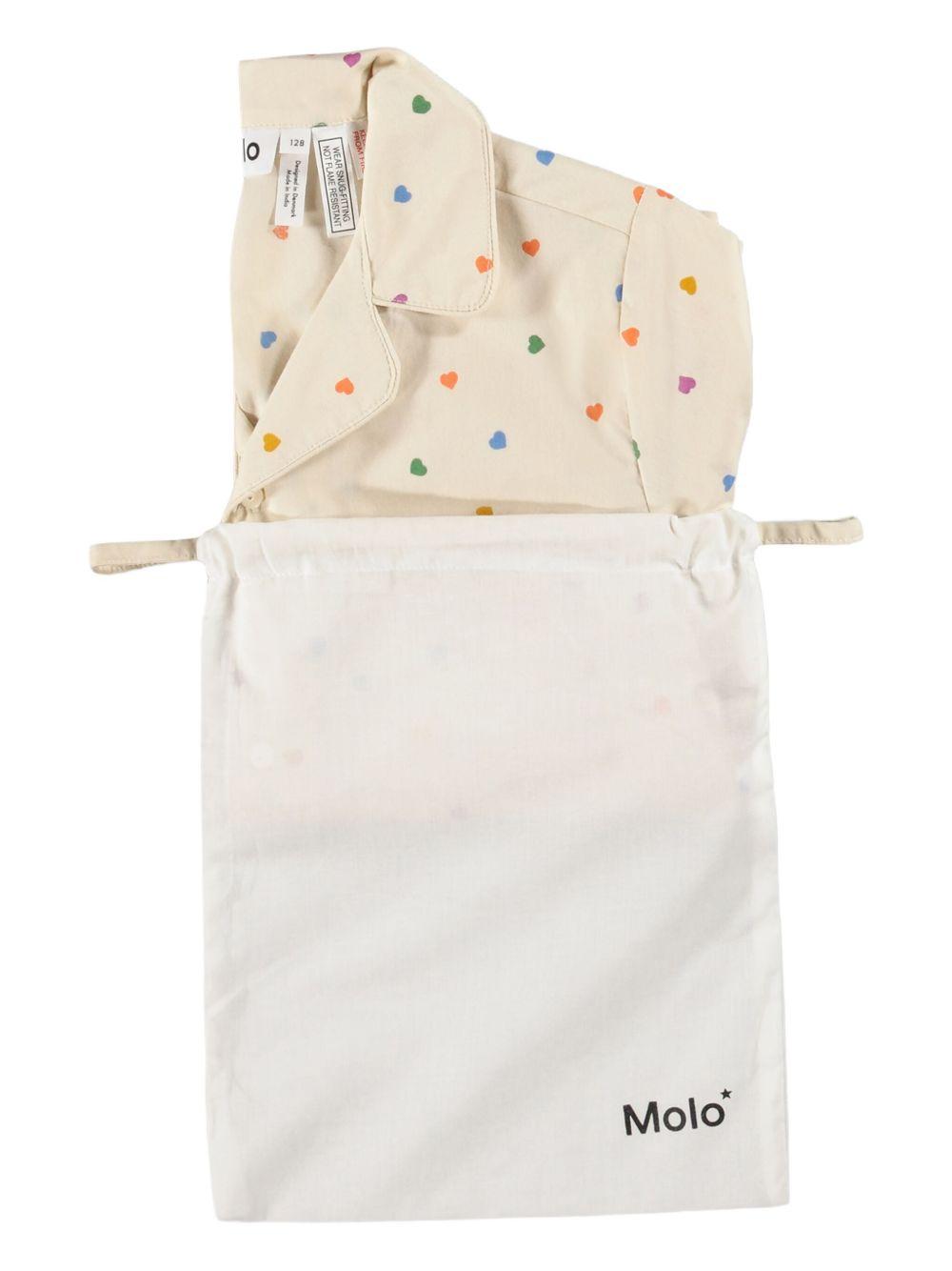 Pigiama Lexi per bambina Molo beige con motivo cuori 6S26R503 9537 MOLO KIDS