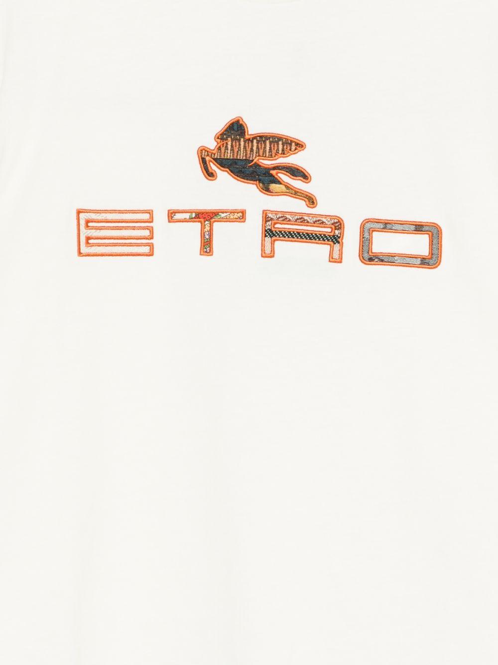 T-shirt per bambino Etro Kids bianca con dettaglio logo sul davanti GY8P71 Z3672 102 ETRO KIDS