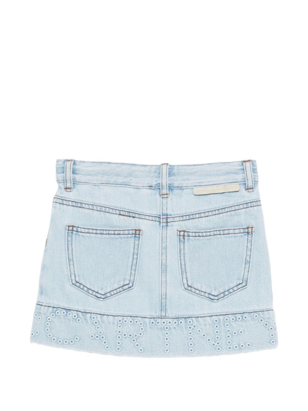 Minigonna per bambina Stella McCartney Kids in denim con occhielli TY7A51 Z0746 600 STELLA McCARTNEY KIDS