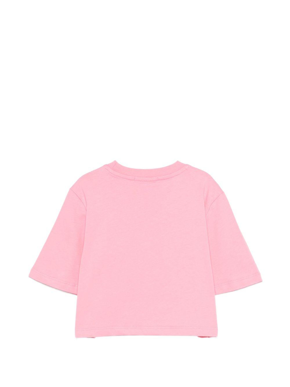 T-shirt per bambina MSGM Kids rosa con stampa logo sul davanti S6MSJGTH128 MS070 MSGM KIDS