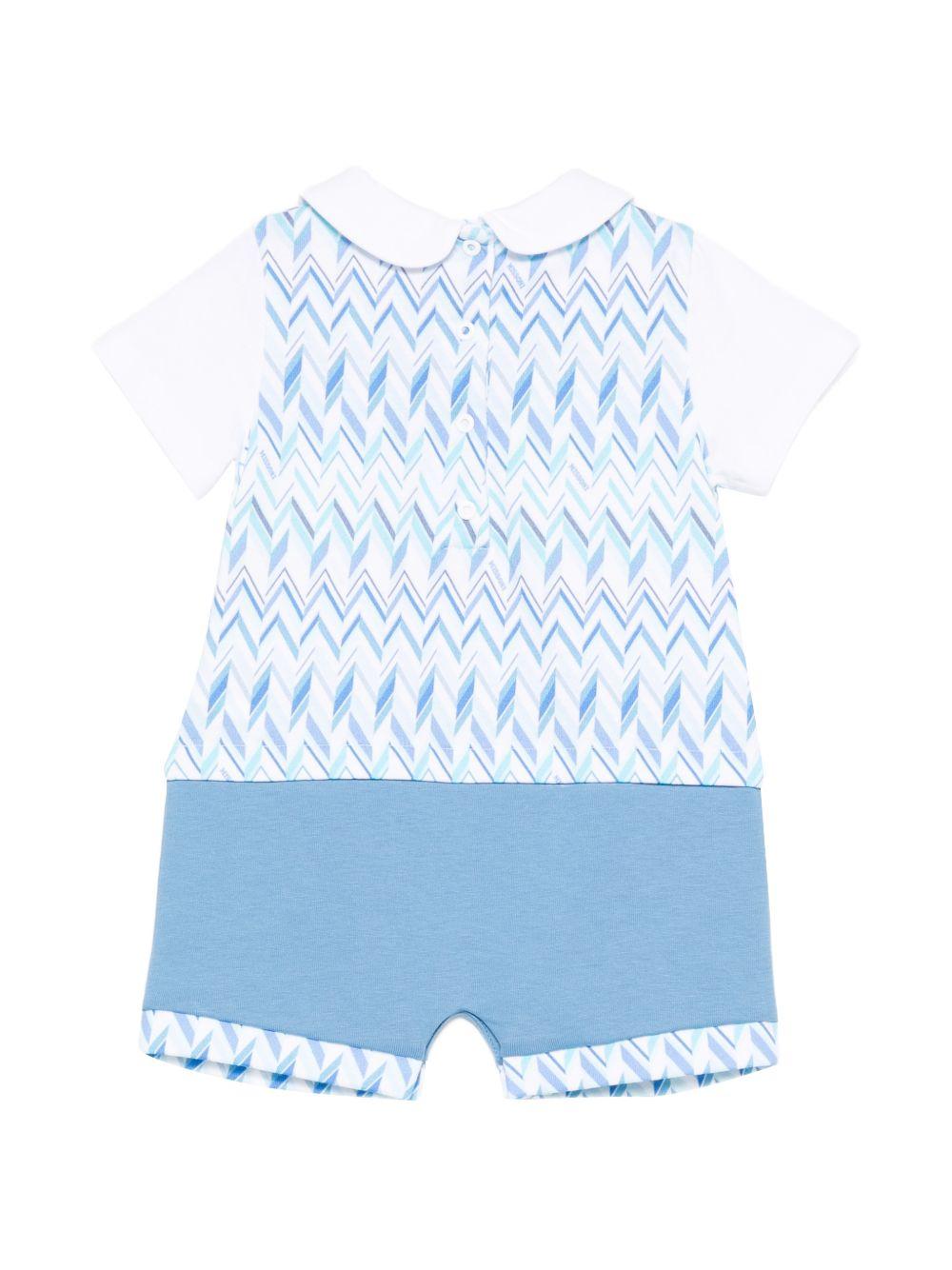 Tutina per neonato Missoni Kids azzurra con design a chevron MYA501 Z3674 600AZ MISSONI KIDS