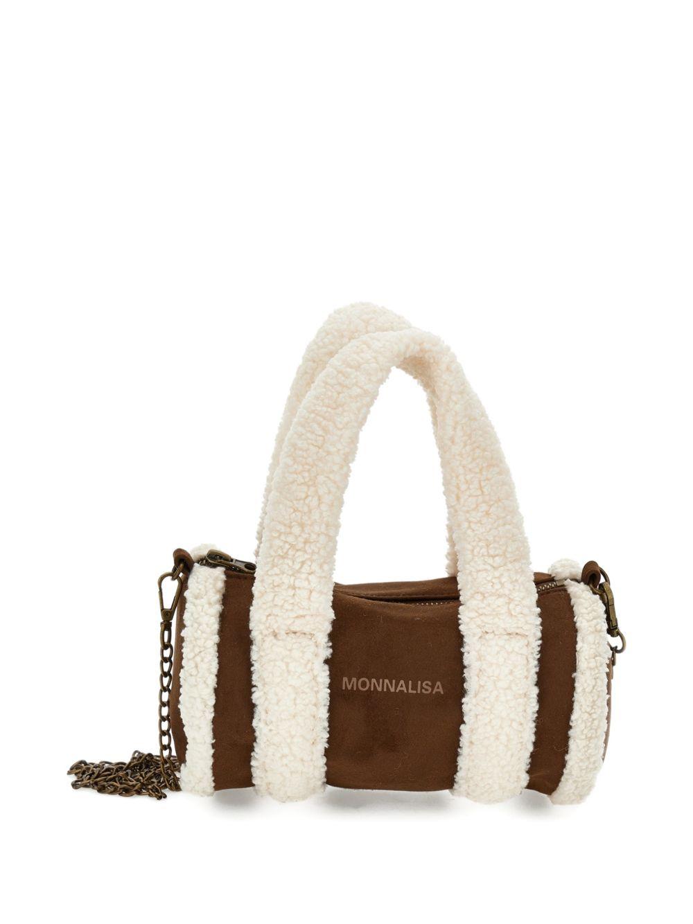 Borsa per bambina Monnalisa Kids marrone con finitura in shearling 19H000 8032 0006 MONNALISA KIDS