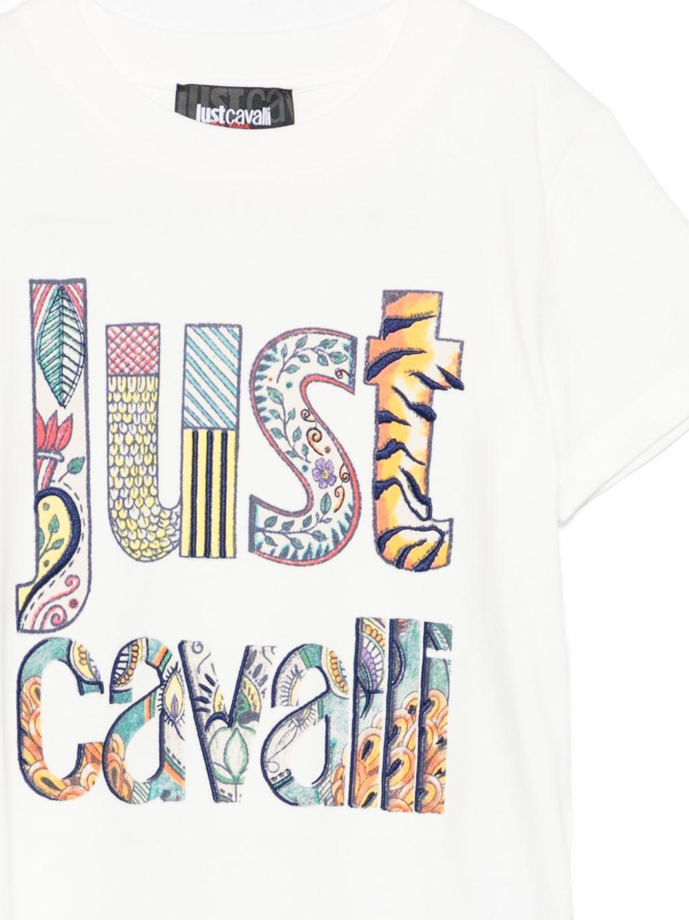 T-shirt per bambino Just Cavalli Kids bianca con dettaglio logo JBP26071TS PRISTINE ROBERTO CAVALLI KIDS
