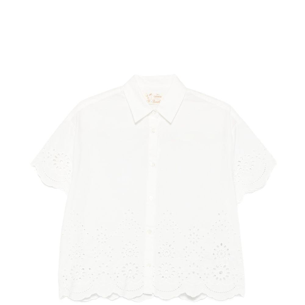 Camicia per donna MC2 Saint Barth bianca in pizzo sangallo CEM0001 01315L MC2 ST. BARTH