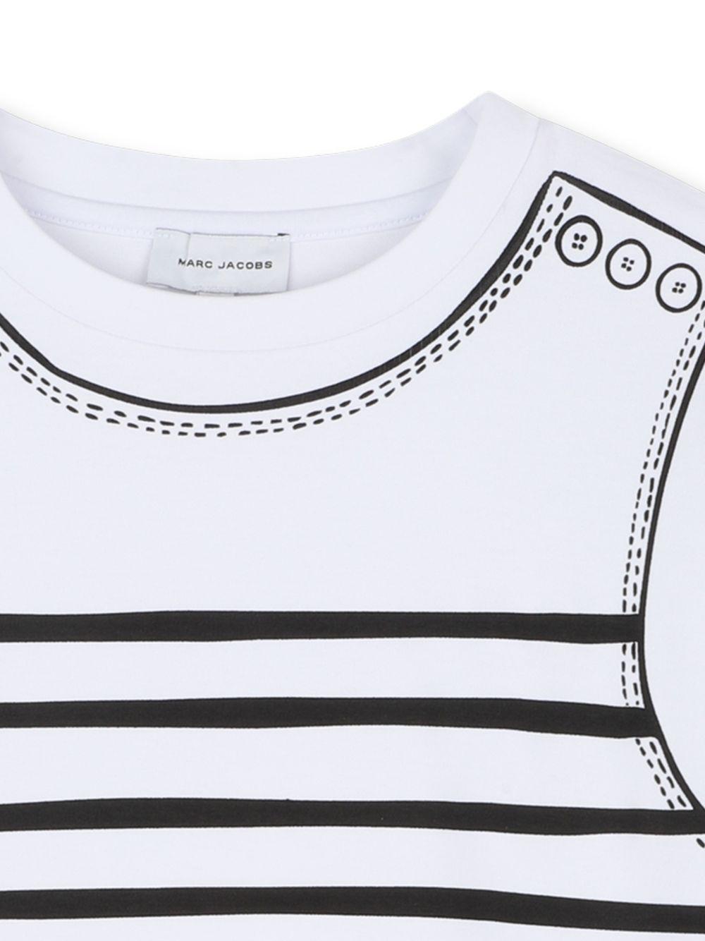 T-shirt per bambina The Marc Jacobs Kids bianca con design a righe W60740 10P THE MARC JACOBS KIDS