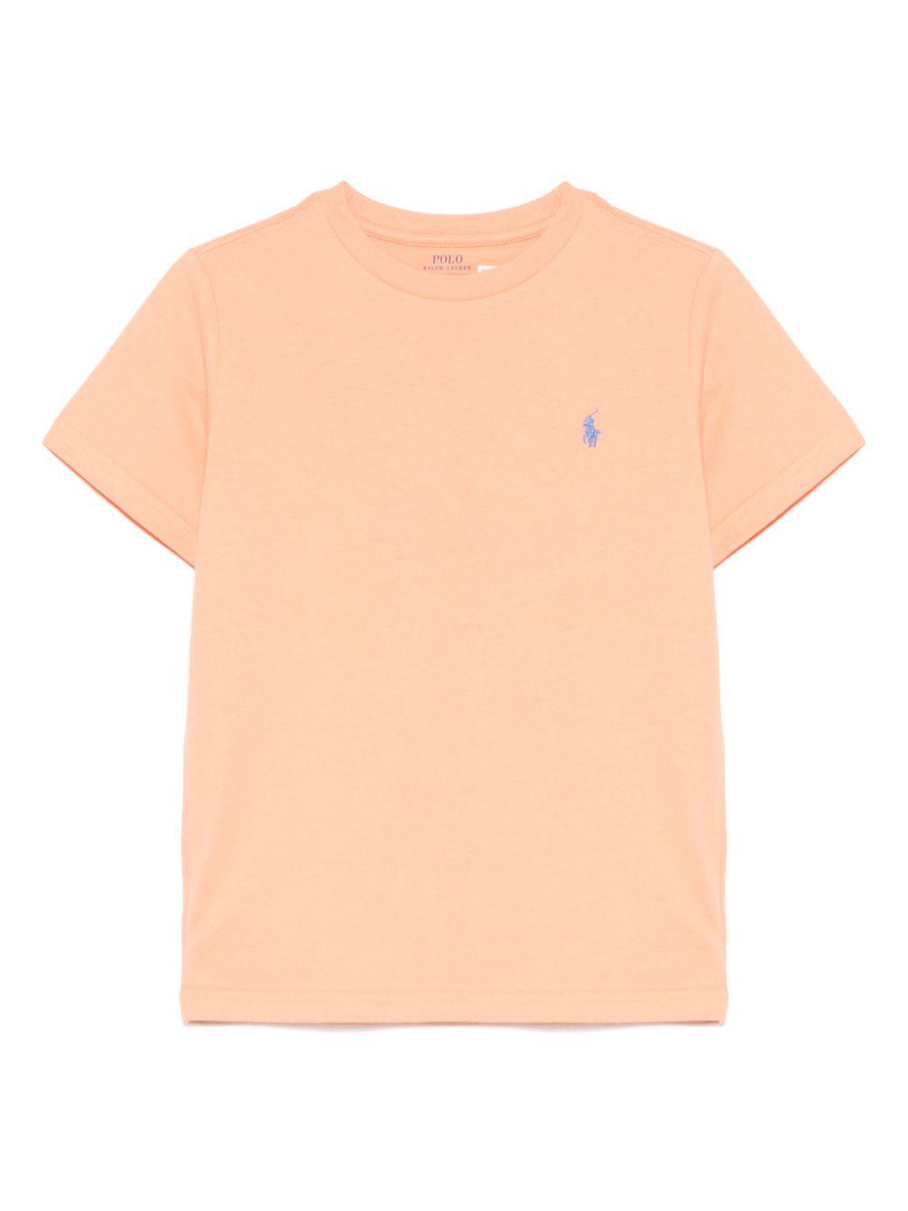 T-shirt per bambini Polo Ralph Lauren Kids arancione con ricamo sul petto 322832904 510 Ralph Lauren kids