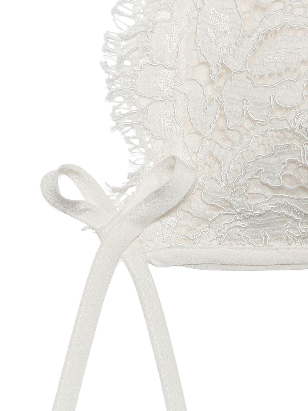 Cuffia per neonati Dolce & Gabbana Kids bianca con dettagli in pizzo L0EGC0 FLMKZ W0001 DOLCE & GABBANA KIDS