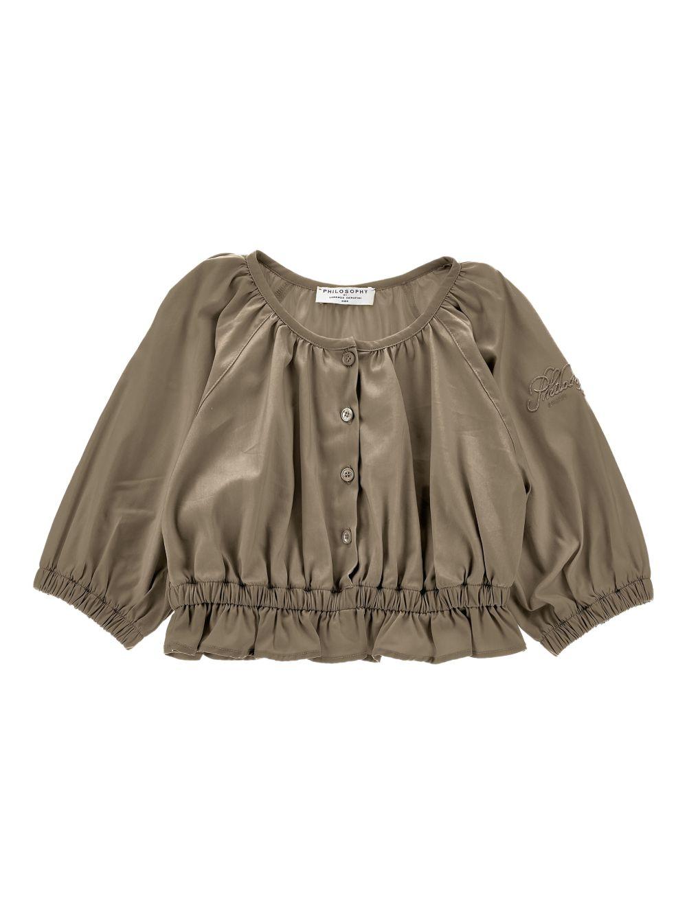 Top per bambina Philosophy Di Lorenzo Serafini Kids beige con ruches I1G305 7301 0007 PHILOSOPHY KIDS