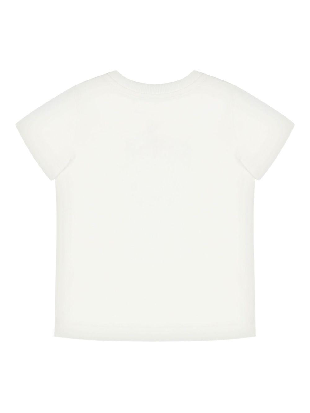 T-shirt per bambini Moschino Kids bianco con stampa grafica Teddy HUM05HLAA01 10063 MOSCHINO KIDS