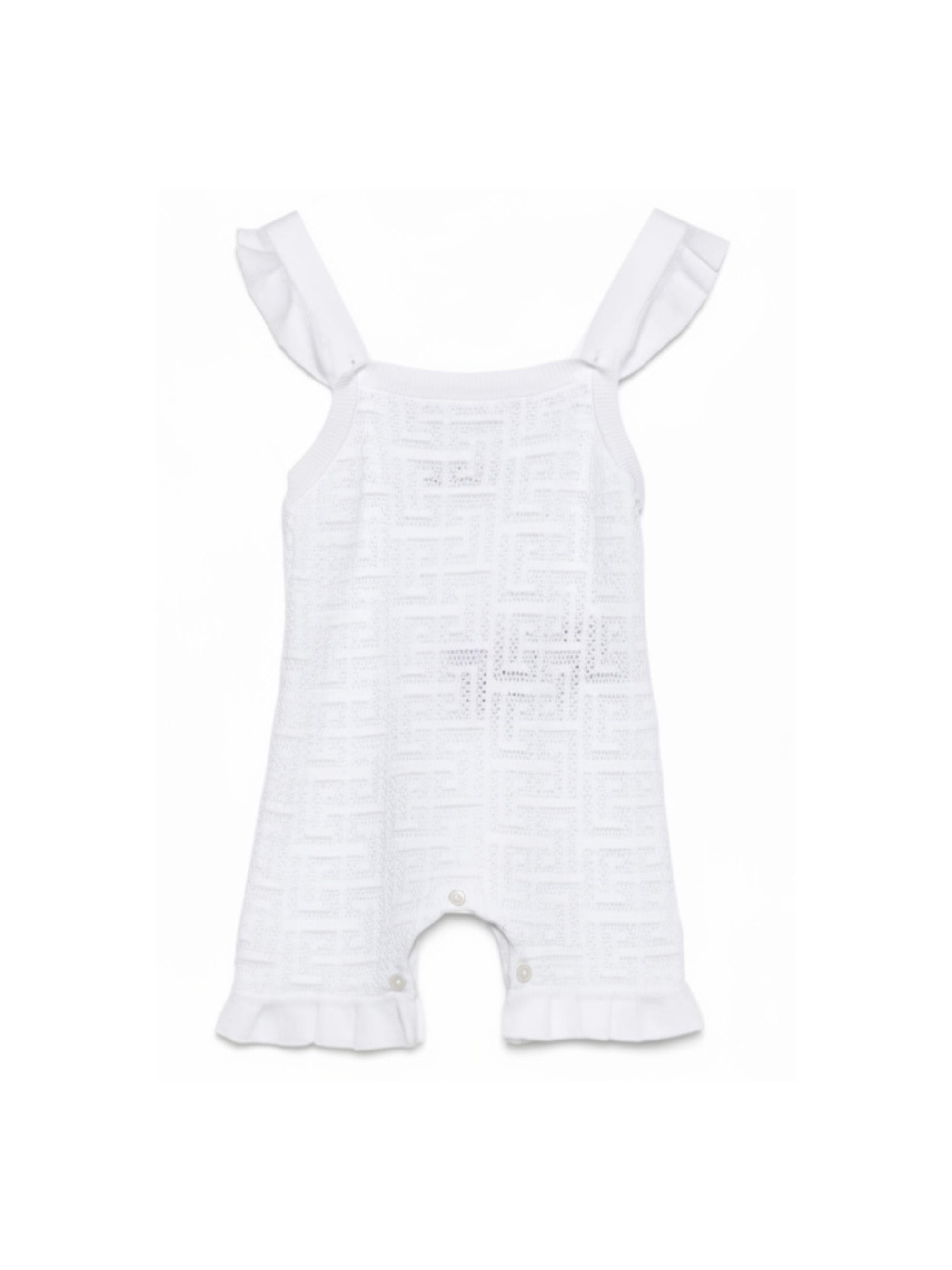 Salopette per neonata Balmain Kids bianca con ruches BYA052 X0018 100 BALMAIN KIDS