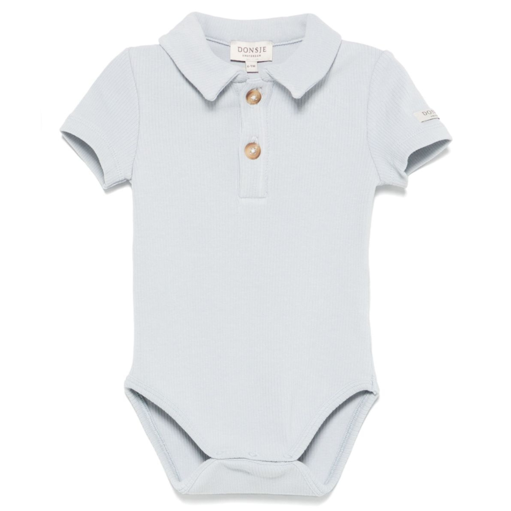 Body per neonato Donsje Moli azzurro con colletto stile polo 3031500 00060 DONSJE
