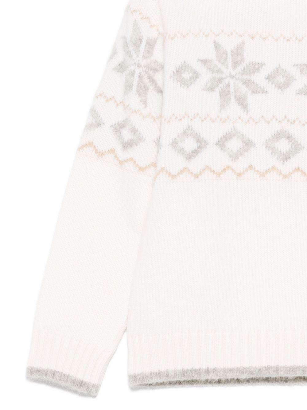Maglione per bambino Eleventy Kids bianco con fiocco di neve EX9P50 W0049 100GR ELEVENTY KIDS