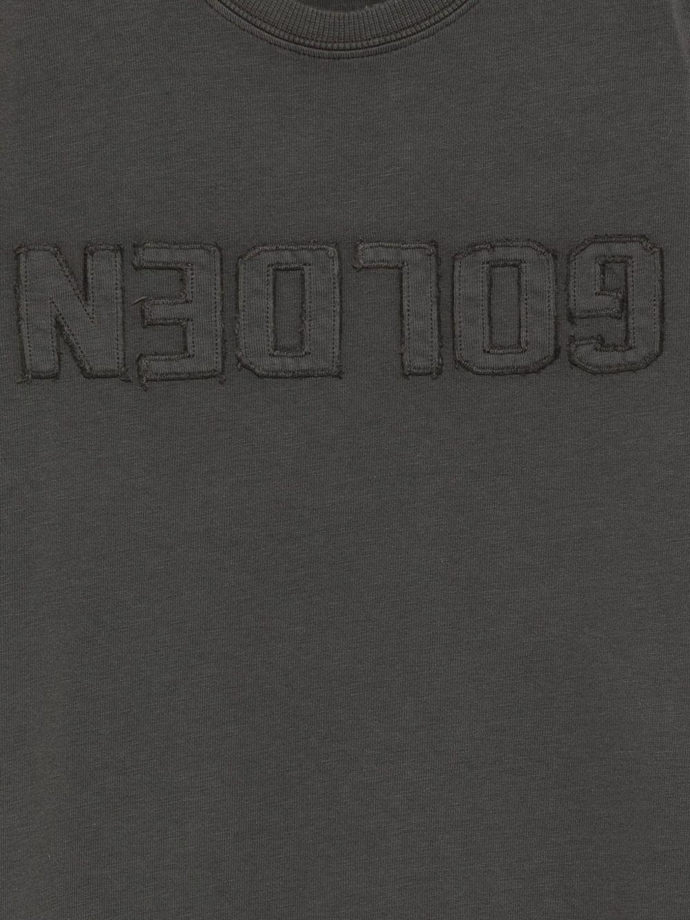 T-shirt per bambino Golden Goose Kids grigia con logo in rilievo GKP02441P002243 60278 GOLDEN GOOSE KIDS