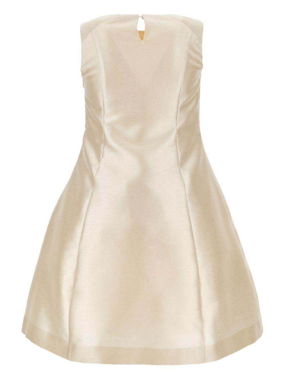 Abito per bambina Monnalisa beige con mantella con decorazione floreale 71G919RM 7997 0003 MONNALISA KIDS