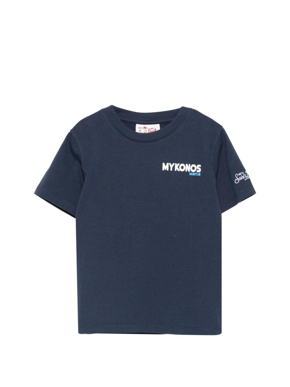 T-shirt per bambino MC2 Saint Barth Kids blu navy a girocollo PRL0001 02308L MC2 ST. BARTH KIDS