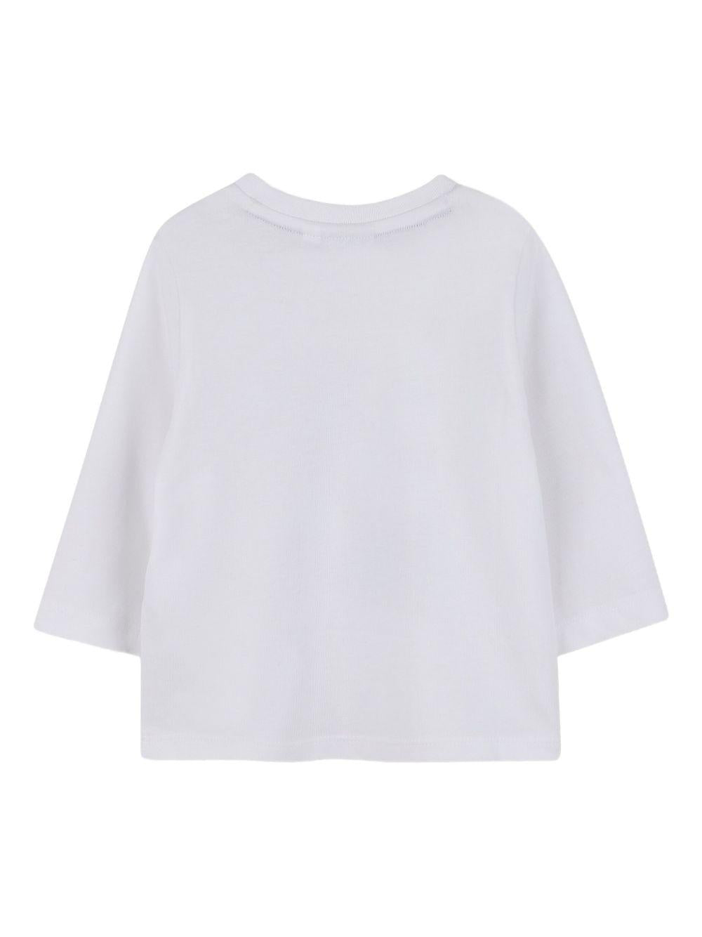 T-shirt per neonato Boss Kidswear bianco con stampa con logo J52472 N50 BOSS KIDS
