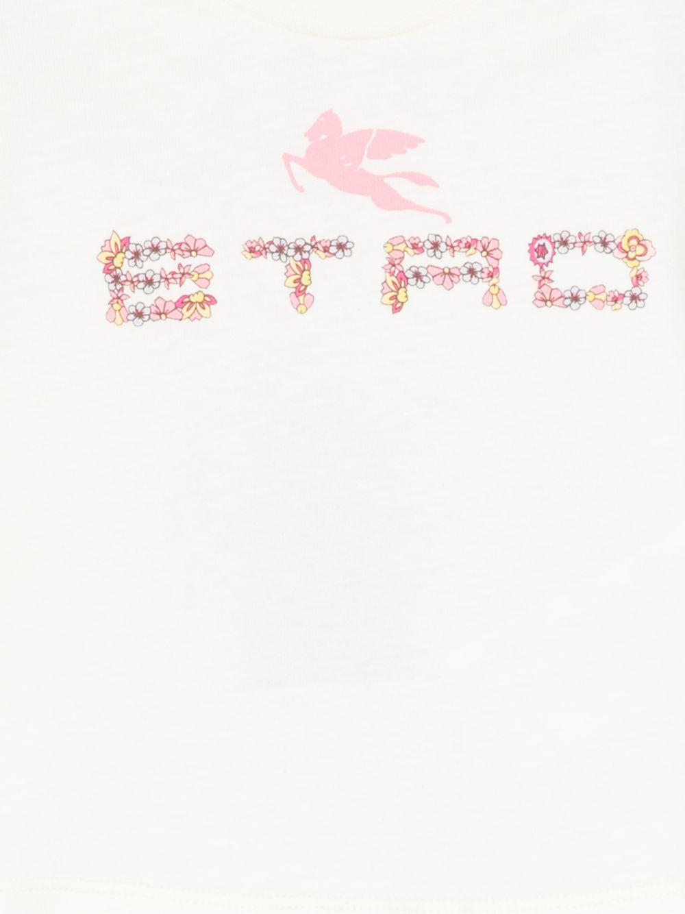 T-shirt per neonata Etro Kids beige con dettagli floreali GY8001 Z3672 102RS ETRO KIDS