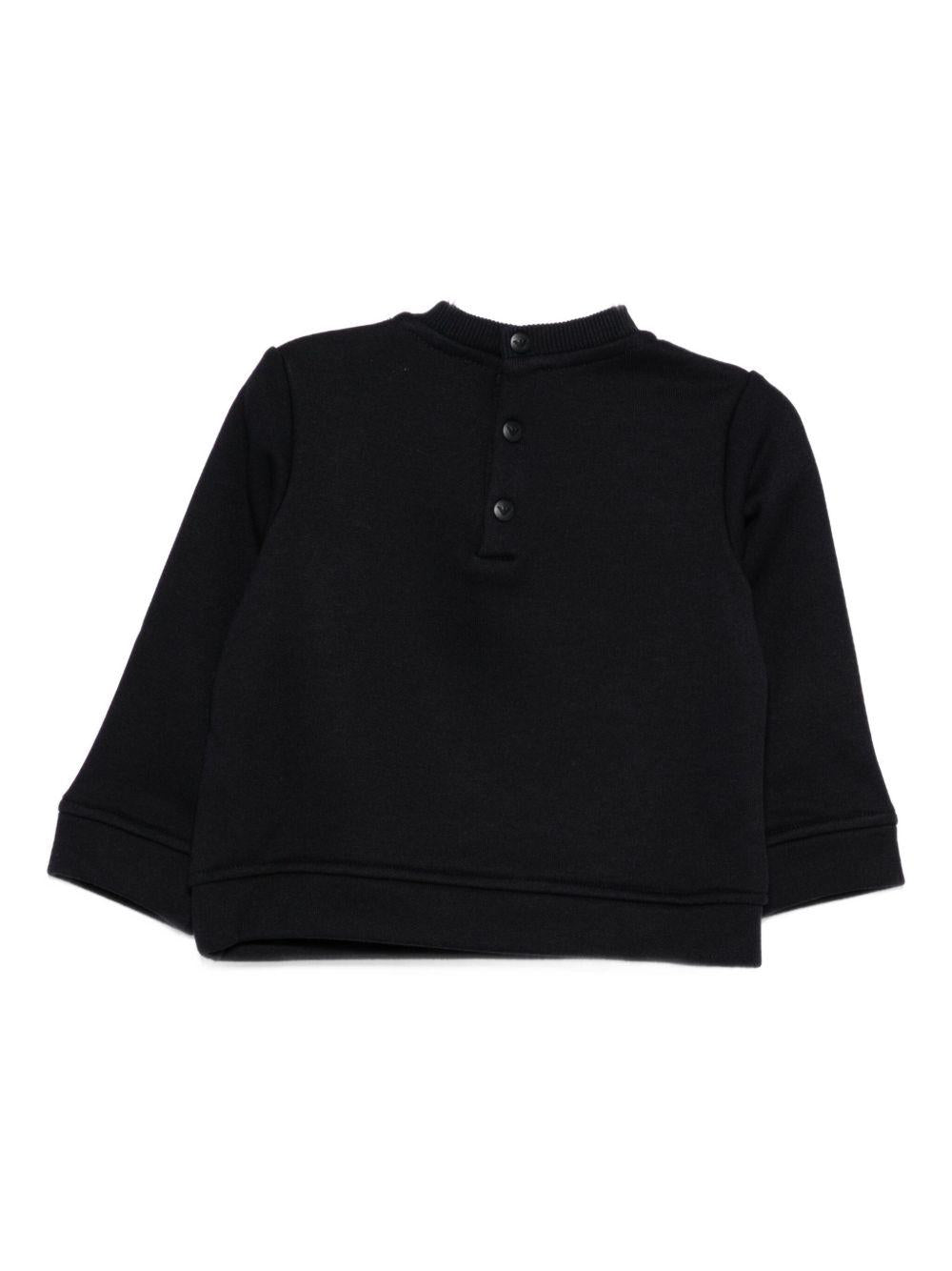 Felpa per neonato Emporio Armani Kids blu con logo aquila sul davanti EB000301 AF14681 MB053 EMPORIO ARMANI KIDS