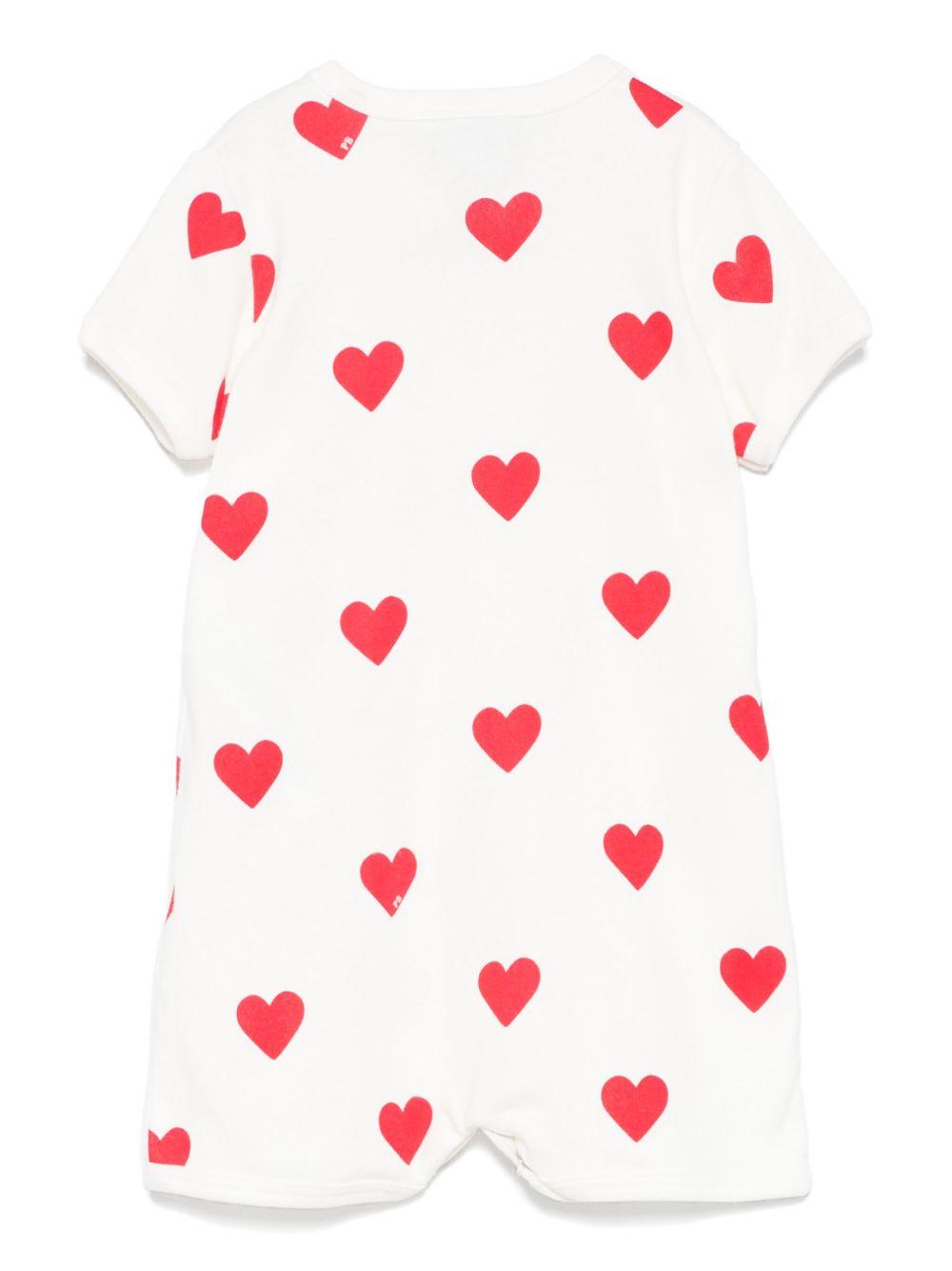 Tutina per neonata Petit Bateau bianca con stampa a cuore all-over A09HG 01 PETIT BATEAU