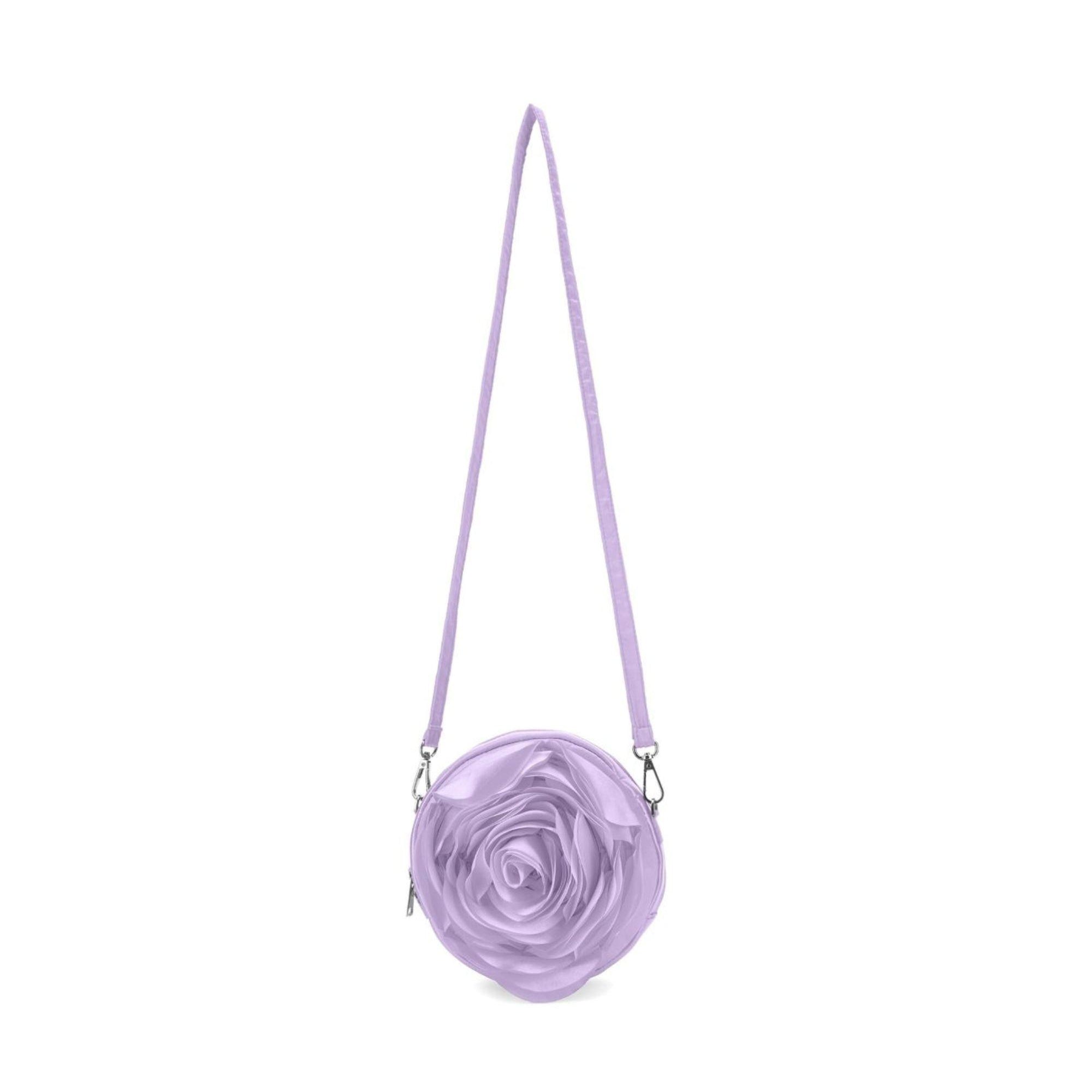 Borsa a spalla per bambina Monnalisa viola con design a forma di rosa 19G011 7066 0065 MONNALISA KIDS